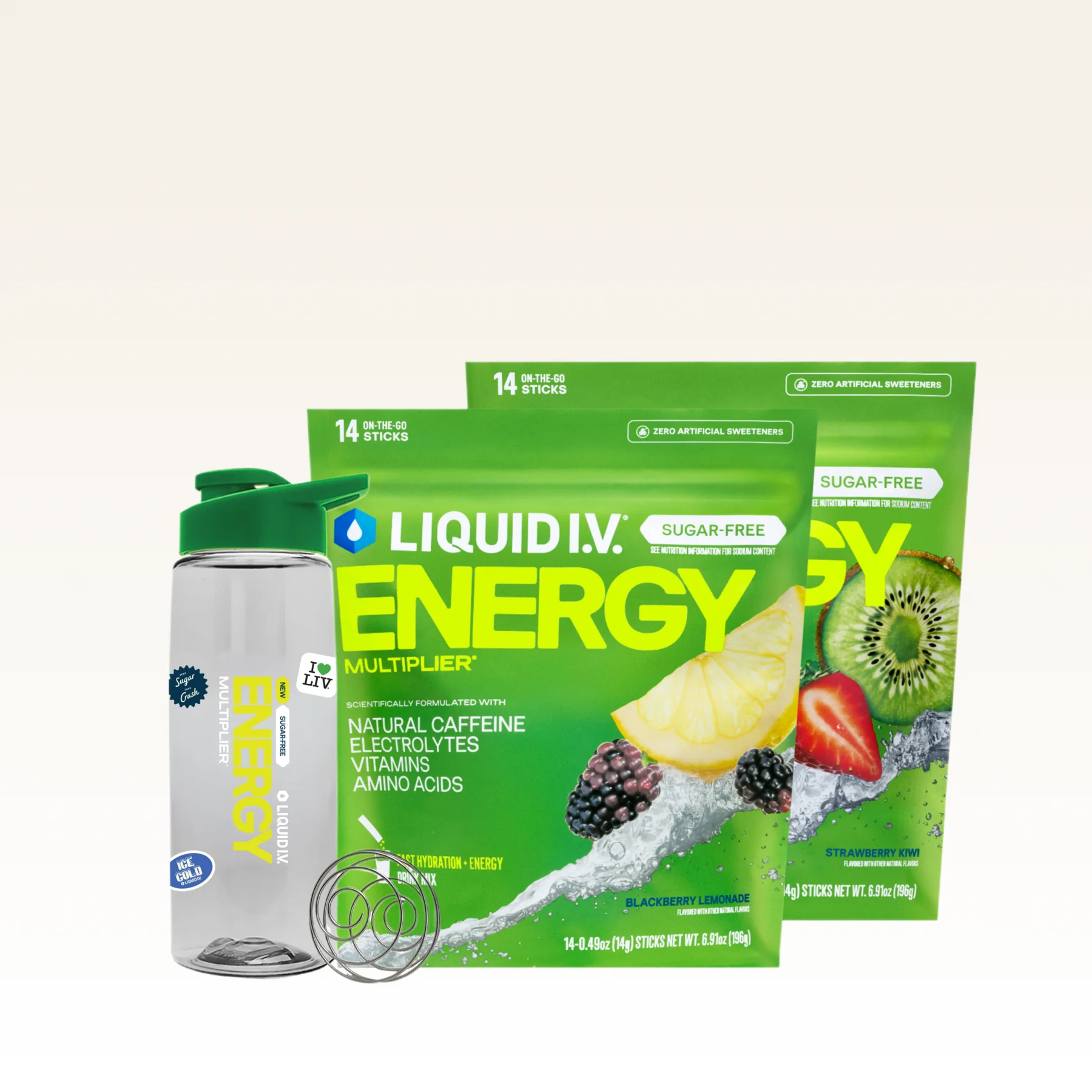 Bottle bundle with Sugar-Free Energy Multiplier and shaker bottle